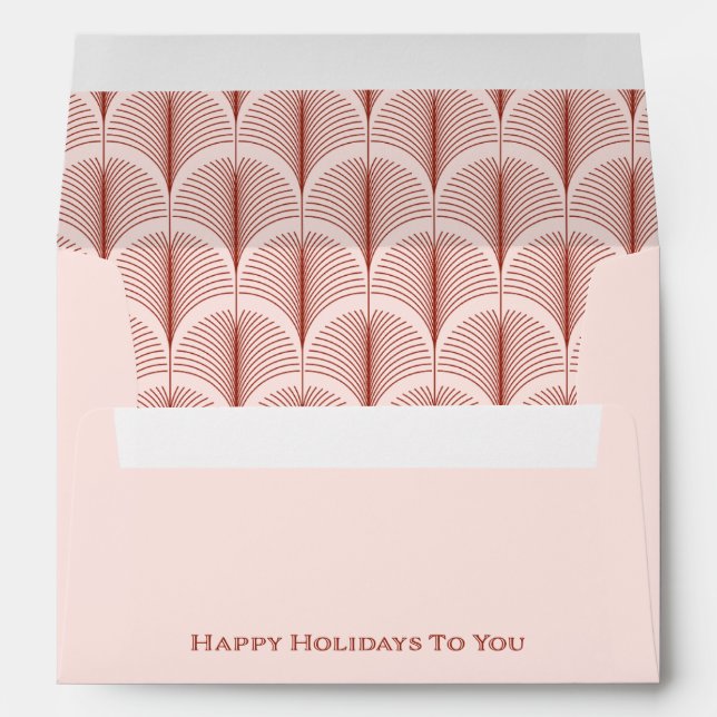 Enveloppe Déco moderne | Joyeuses fêtes Élégant rose et roug (Dos (Bas))