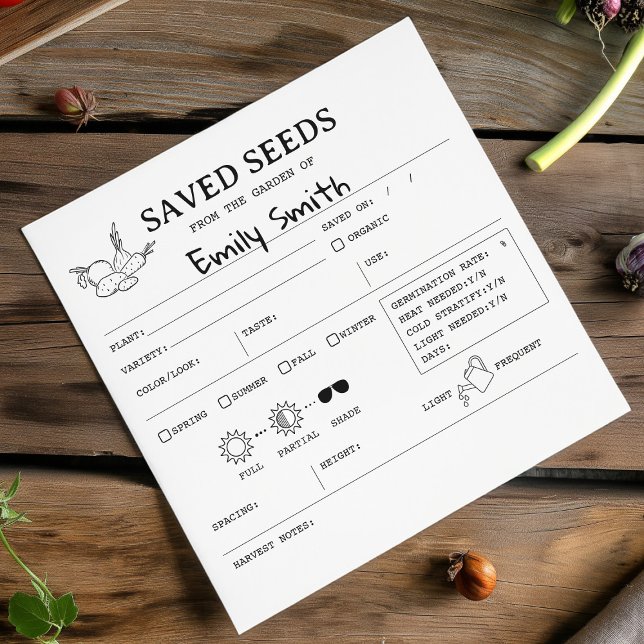 Enveloppe d'économie de semences (Seed saving envelope)
