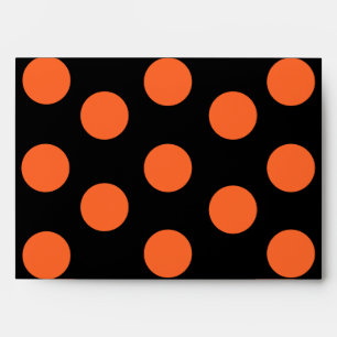 Enveloppe Décor romantique d'Halloween orange + pois noir