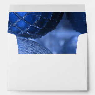 Enveloppe Décorations de Noël rondes, Photo Bleue