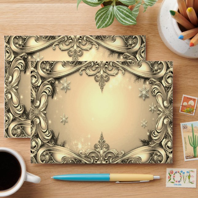 Enveloppe décorative or (Desk)