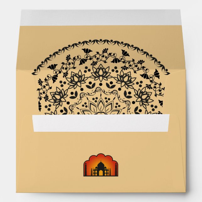 Enveloppe Decorative Taj Mahal Silhouette  (Dos (Bas))