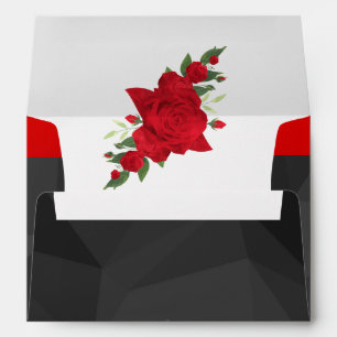 Enveloppe Dégradé Floral Rouge Noir Élégant Moderne Chic