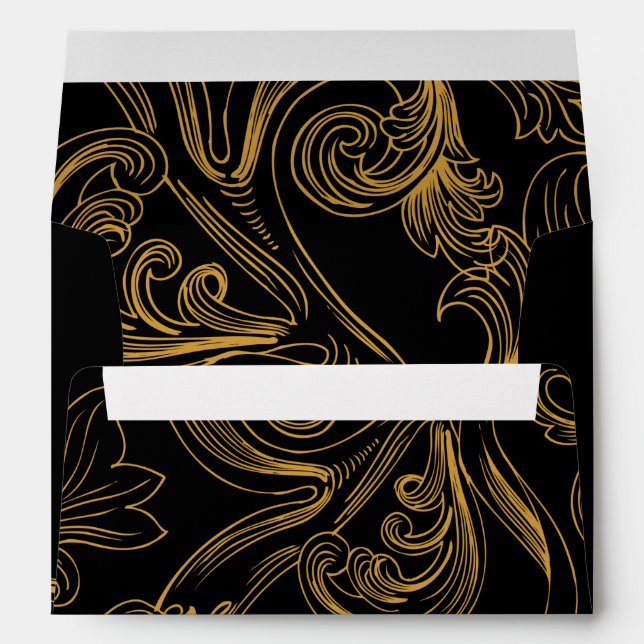 Enveloppe Délicat Faire-part de mariage floral (Dos (Bas))