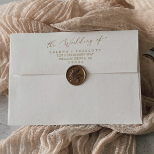Enveloppe Delicate Gold Calligraphy Faire-part de mariage
