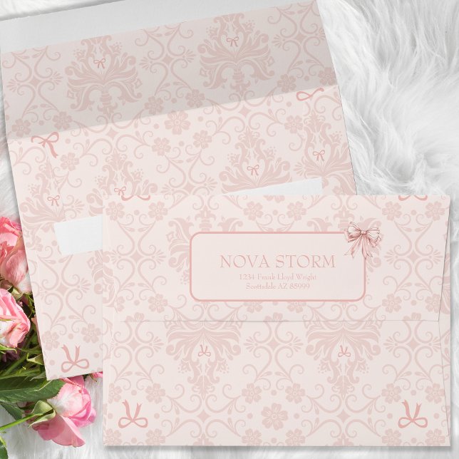 Enveloppe Demonçon Toile de la coquette rose Bow Personnalis (Créateur téléchargé)