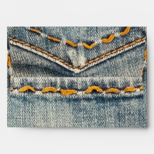 Enveloppe Denim Jean Stitched Pocket Birthday Part