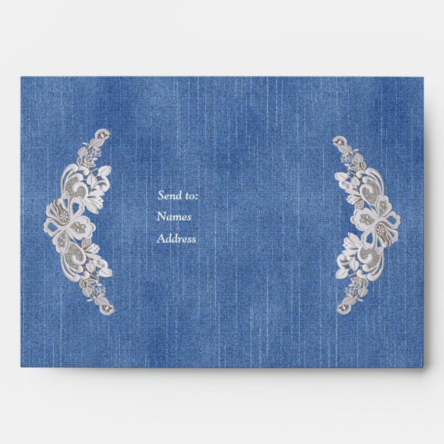 Enveloppe Denim Texté avec dentelle (Devant)