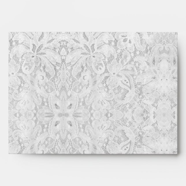 Enveloppe Dentelle blanche tombante (Devant)