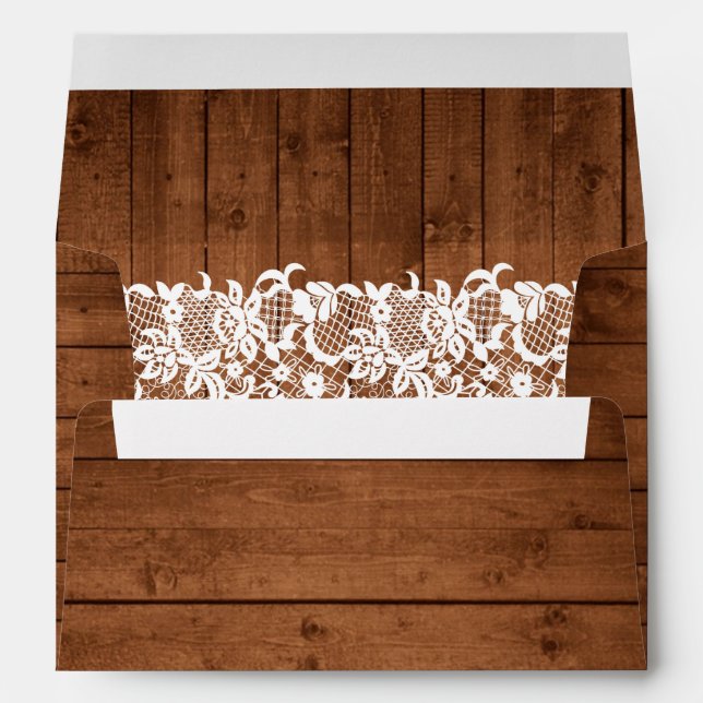 Enveloppe Dentelle rustique et blanche personnalisée (Dos (Bas))