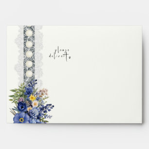Enveloppe Dentelles vintages Et Perles Mariage Floral