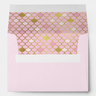 Enveloppe des tailles de sirènes roses et d'or