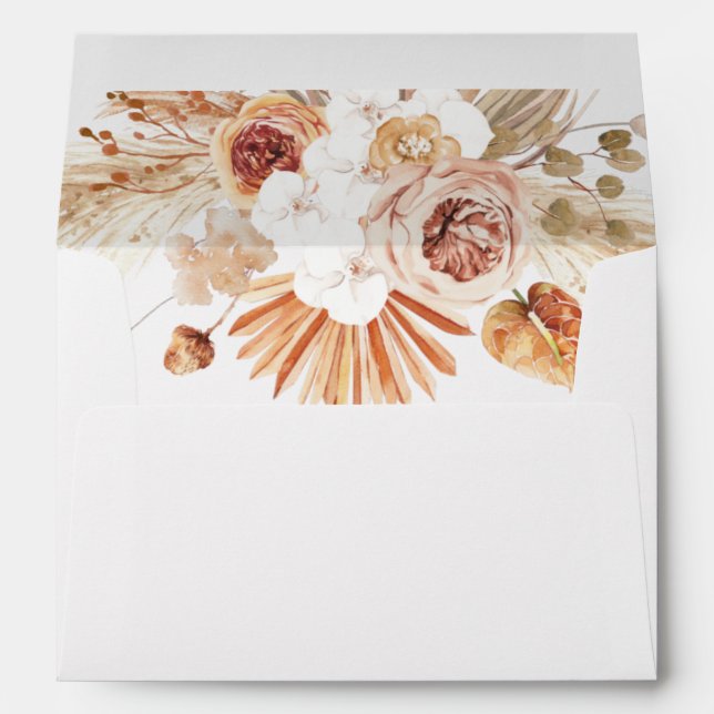 Enveloppe Desert Arch Boho Pampas Grass Terracotta Mariage (Dos (Bas))