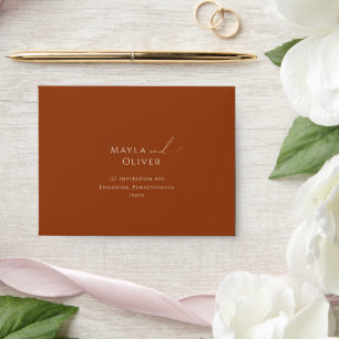 Enveloppe Désert de Whimsical   Terracotta Auto-Adressé RSVP