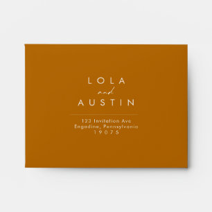 Enveloppe Désert simple Burnt Orange auto-adressé RSVP
