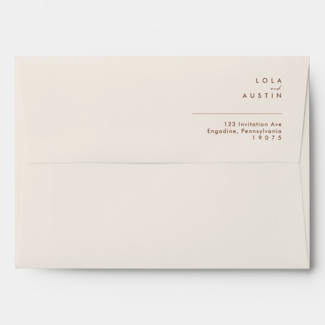 Enveloppe Désert simple | Faire-part de mariage blanc nature (Dos (Haut rabat))