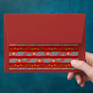 Enveloppe Desi Wedding Style Deep Red Design 3