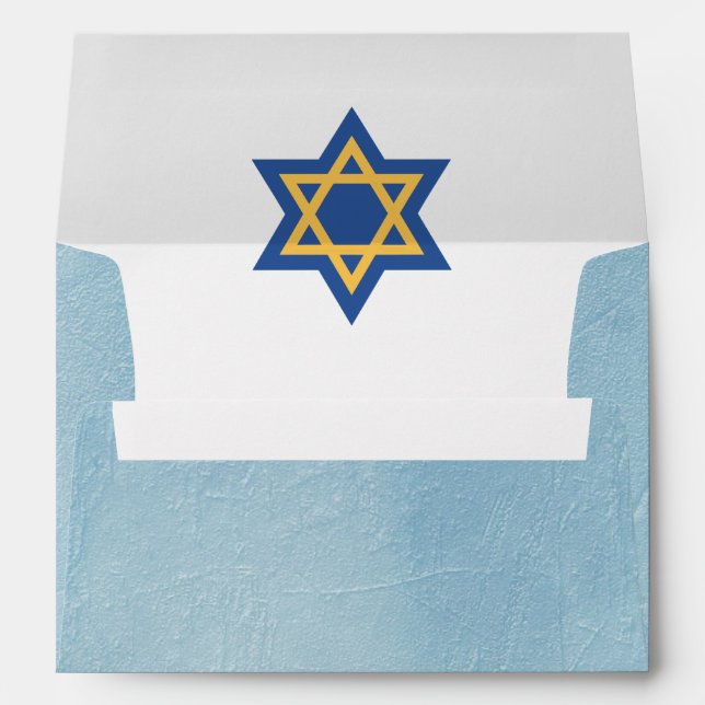 Enveloppe Design Blue et Gold Star de David (Dos (Bas))