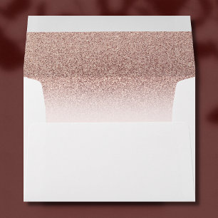 Enveloppe design Faux Parties scintillant Rose or