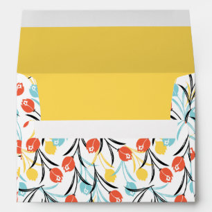 Enveloppe Design floral Motif de Tulipe en blanc