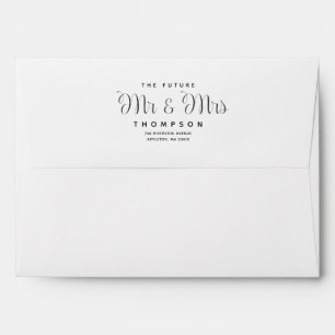 Enveloppe Design moderne L'avenir Mme et M. 5x7 Script