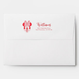 Enveloppe Dessin au trait du visage à l'arc de Minnie Mouse