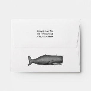 Enveloppe Dessin de baleine vintage du XIXe siècle N