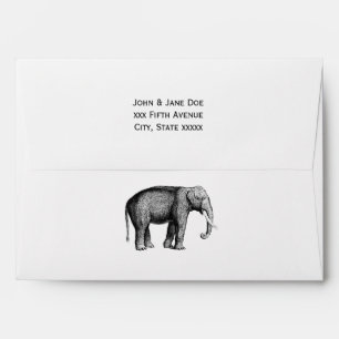 Enveloppe Dessin d'éléphant vintage