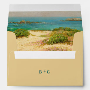 Enveloppe Destination de mariage de plage côtière à l'aquare
