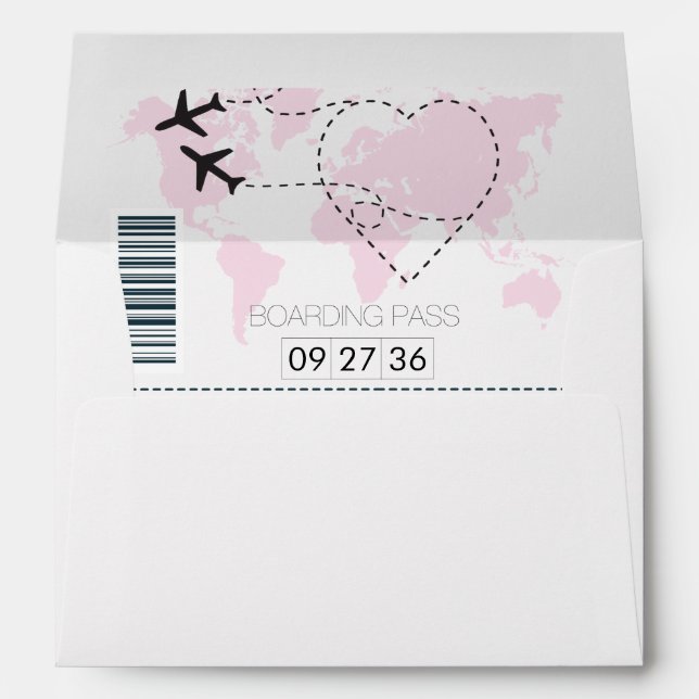 Enveloppe Destination Embarquement Pass 5x7 Faire-part de ma (Dos (Bas))