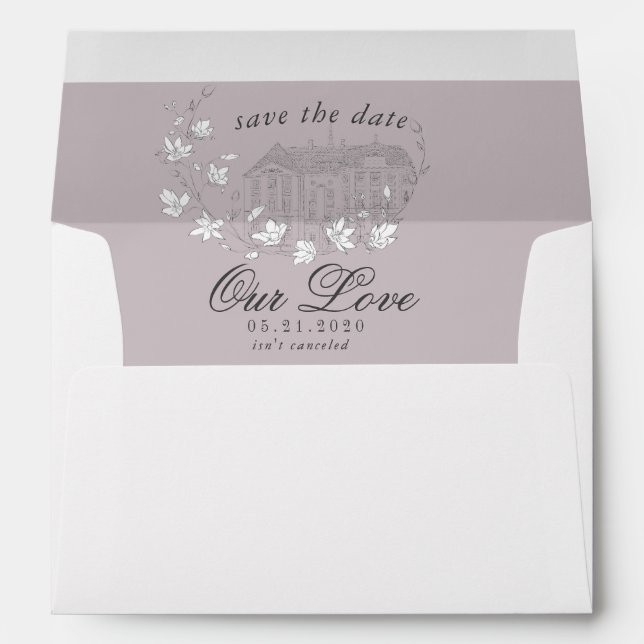Enveloppe Destination Mariage Élégant Enregistrer La Date (Dos (Bas))