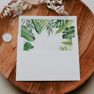 Enveloppe Destination verte tropicale Autoadressée RSVP