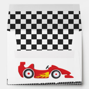 Enveloppe Deux fête d'anniversaire rapide Red Race Car 2e a