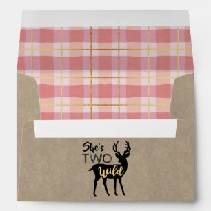 Enveloppe Deux Filles sauvages Cerf de bois 2e anniversaire