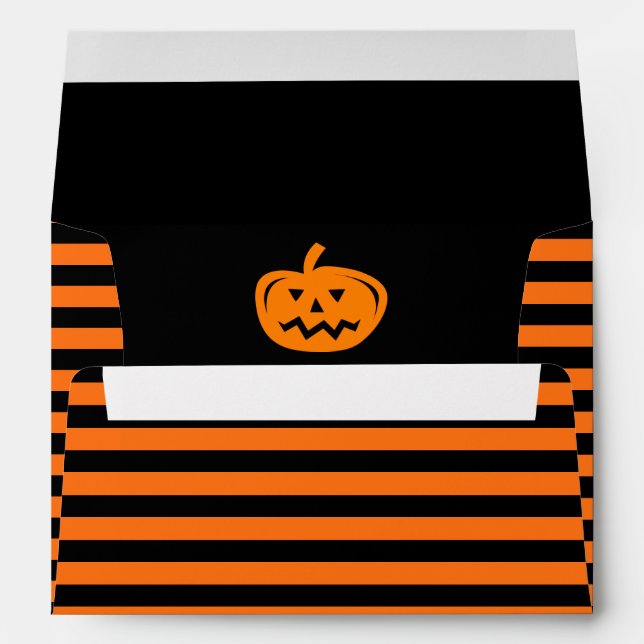 Enveloppe d'Halloween à bande noire et orange (Dos (Bas))