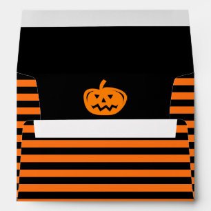 Enveloppe d'Halloween à bande noire et orange