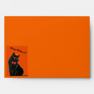 Enveloppe d'Halloween en chat noir