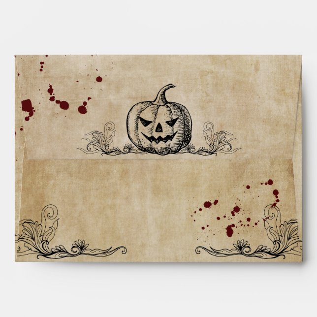 Enveloppe d'Halloween gothique vintage (Dos (Haut rabat))