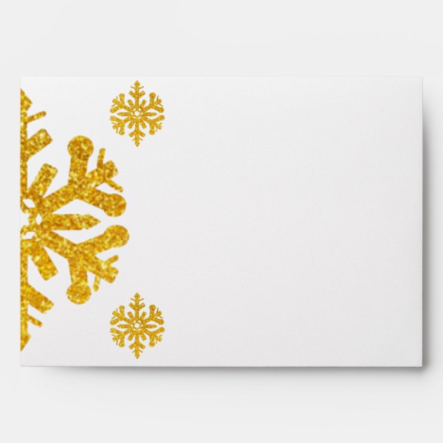 Enveloppe d'hiver Gold Snowflake (Devant)
