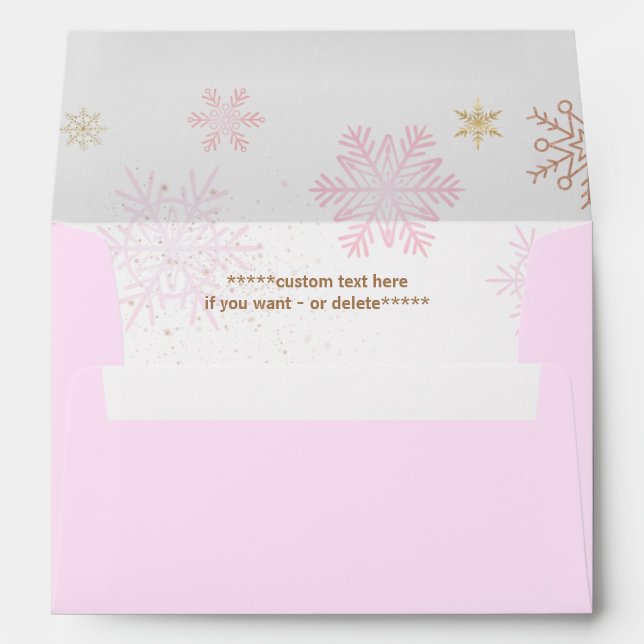 Enveloppe d'hiver Pink Snowflake (Dos (Bas))