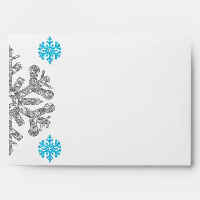 Enveloppe d'hiver Silver Blue Snowflake (Devant)