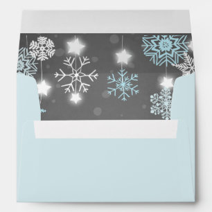 Enveloppe d'hiver Snowflakes Gris bleu onederland