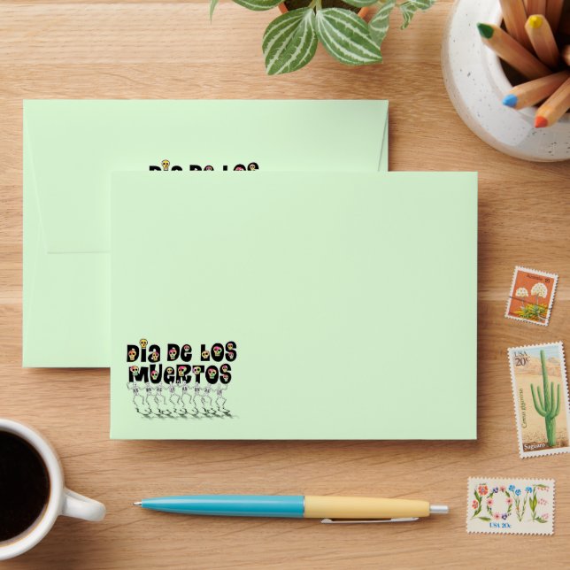 Enveloppe Dia De Los Muertos Skeletons (Desk)