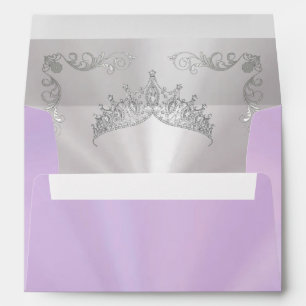 Enveloppe Diadème d'argent et bordure vintage - Lavande