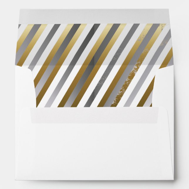 Enveloppe Diagonale Or, Argent, Blanc (Dos (Bas))