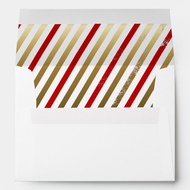 Enveloppe Diagonale Rouge, Blanc, Or (Dos (Bas))