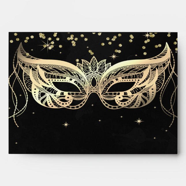 Enveloppe Diamants d'or masquade (Devant)