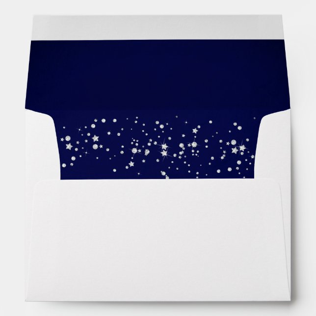 Enveloppe Diamond Sparkle en argent de la Marine (Dos (Bas))