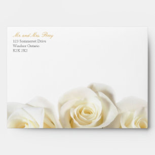 Enveloppe d'impression à la rose blanche