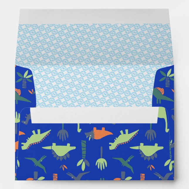 Enveloppe Dinosaur anniversaire thème de fête Envelope (Dos (Bas))